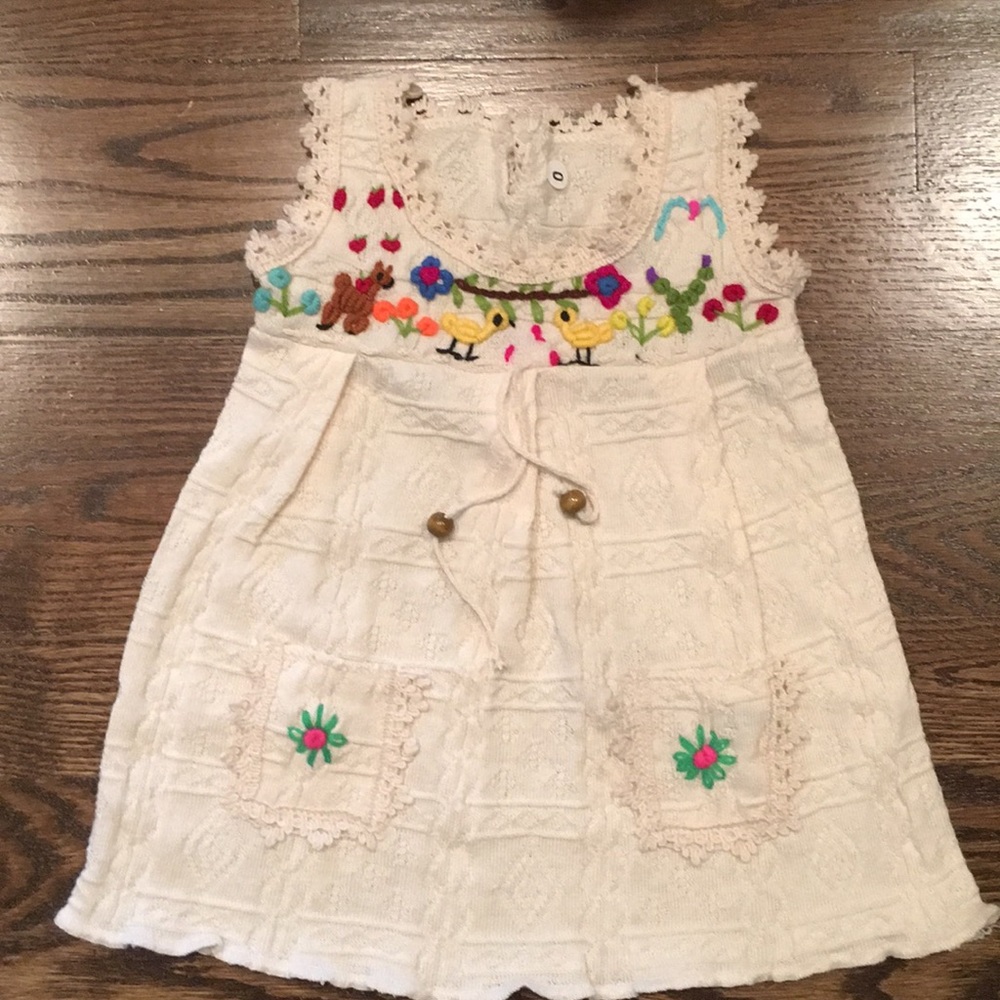 Peruvian cotton embroidered dress